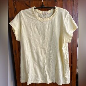 rag & bone Light Yellow Short Sleeve Tee